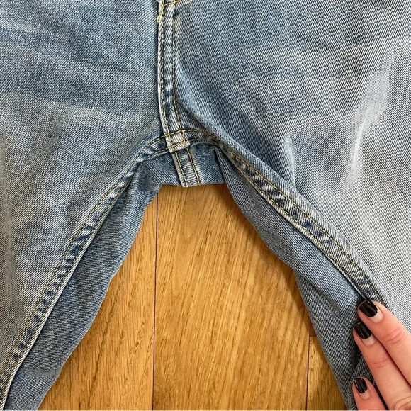 Anthro Pilcro and the Letterpress Floral Lace Up Raw Hem Slim Straight Jeans 30 - Picture 9 of 15